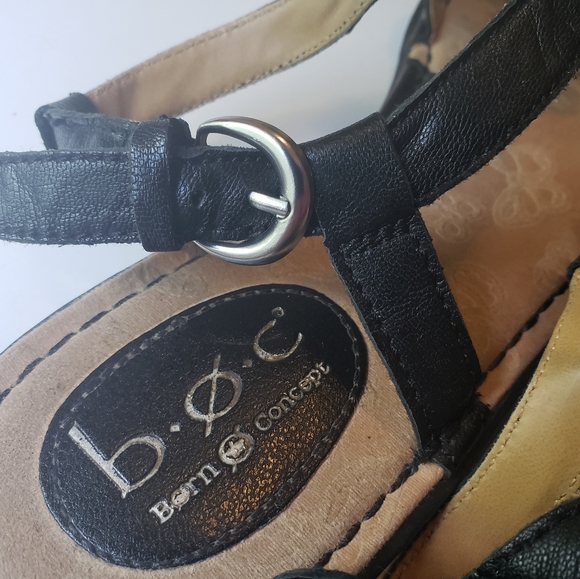 B.O.C. women's black leather sandals size 10 EU 42 - Picture 8 of 13